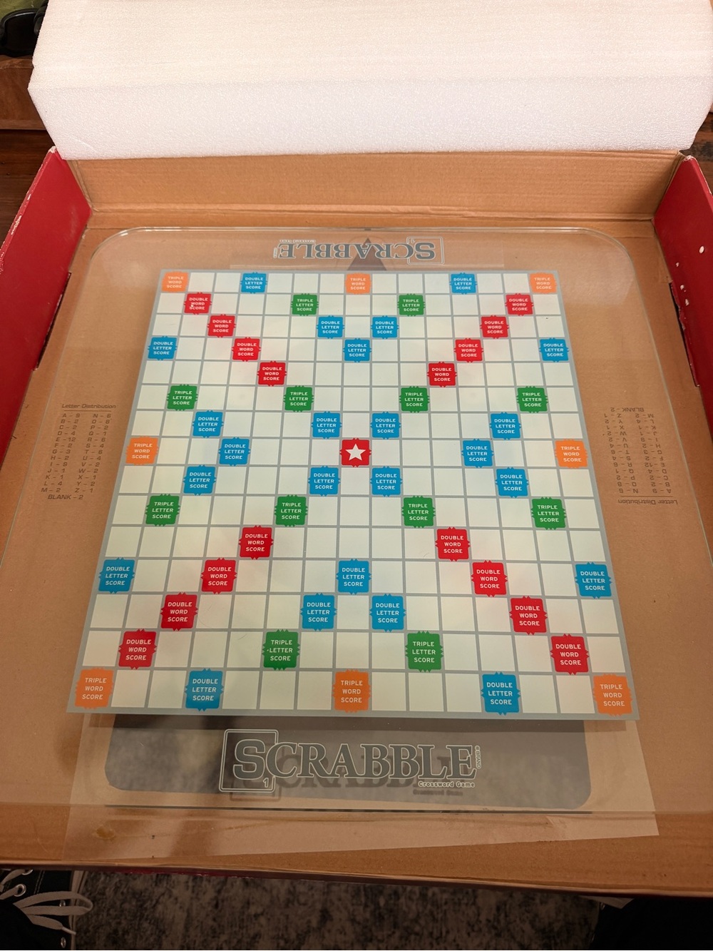 Hasbto scrabble glass series tempered glass rotating board game set